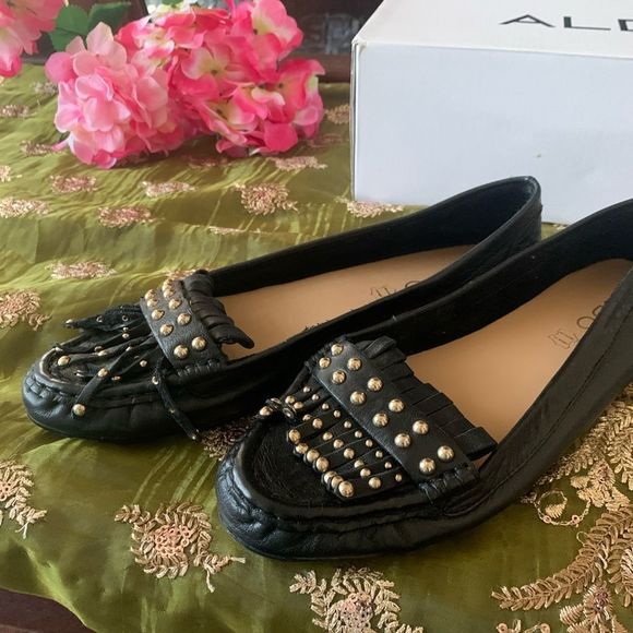Aldo Black Studded Flats - Picture 7 of 11